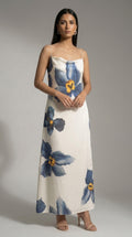 Blue & White Printed Dress