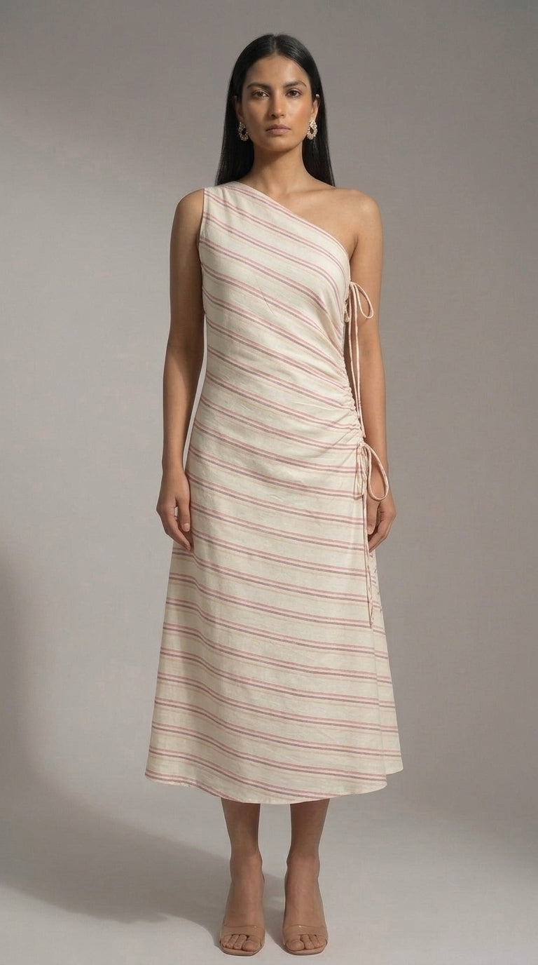 Striped Asymmetrical Dress