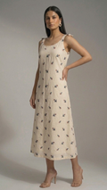 Off-white Floral Embroidered Dress