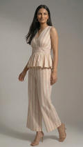 Cream and Pink striped Co-ord set