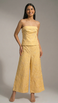 Yellow Thread Embroidered Tube Co-Ord Set