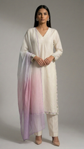 White Embroidered Kurti Set