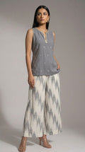 Grey Short Kurti with Printed Pants
