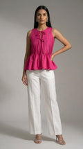 Pink Top with Tucks