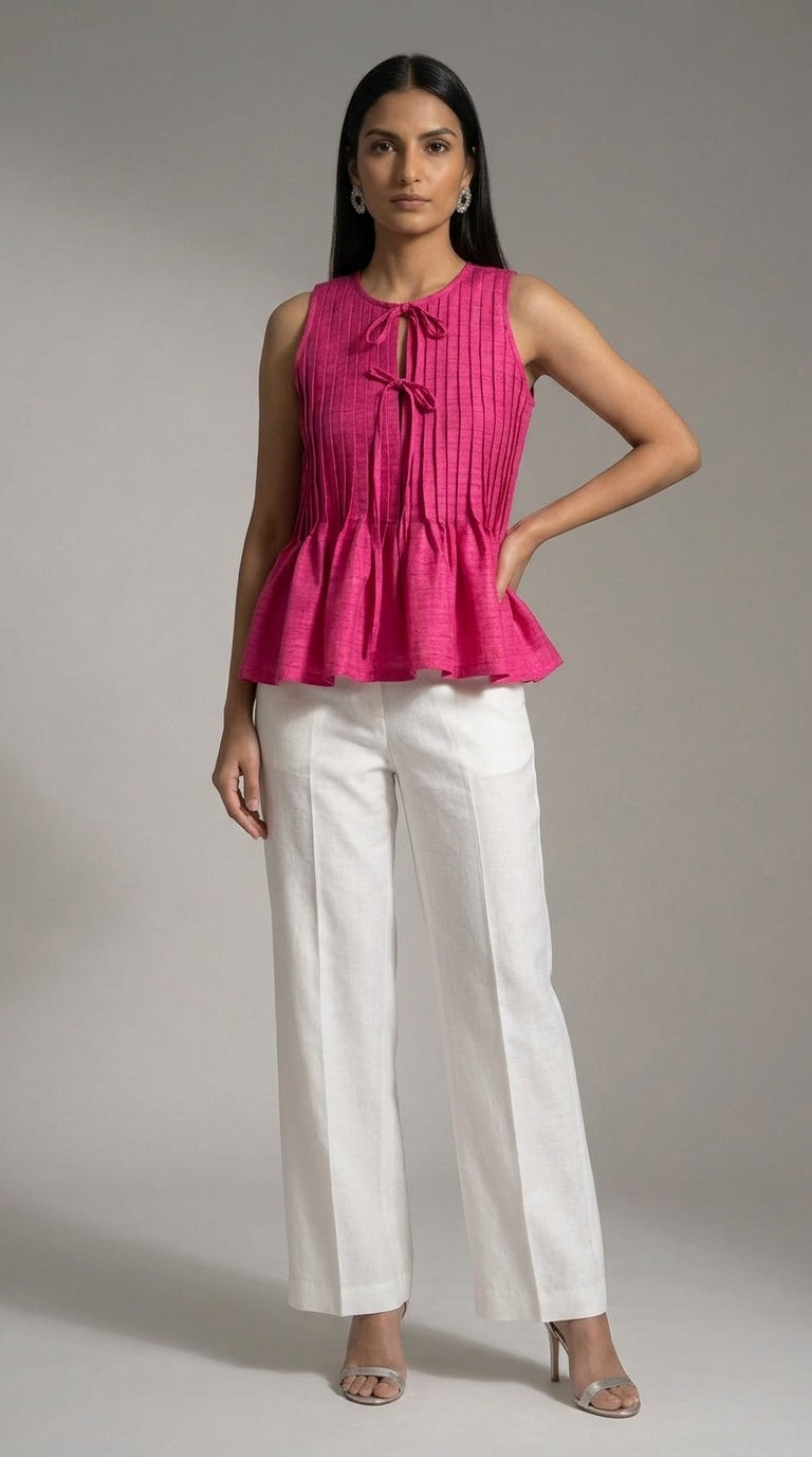 Pink Top with Tucks