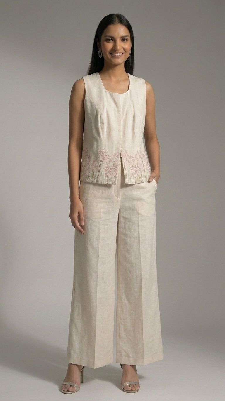 White Tulip Embroidered Vest