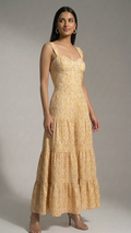 Yellow Printed Corset Dress